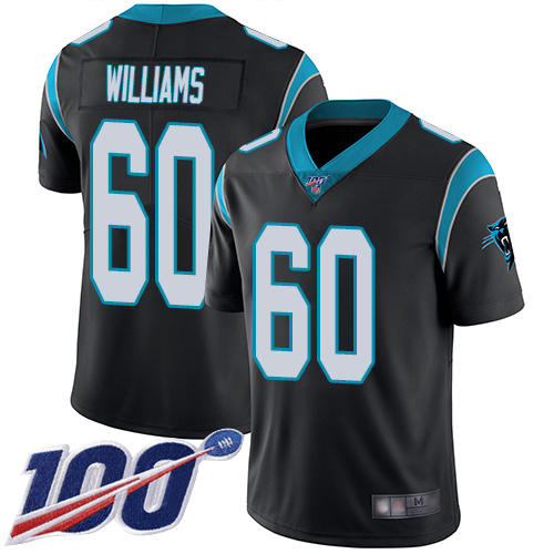 Carolina Panthers Limited Black Youth Daryl Williams Home Jersey NFL Football #60 100th Season Vapor Untouchable